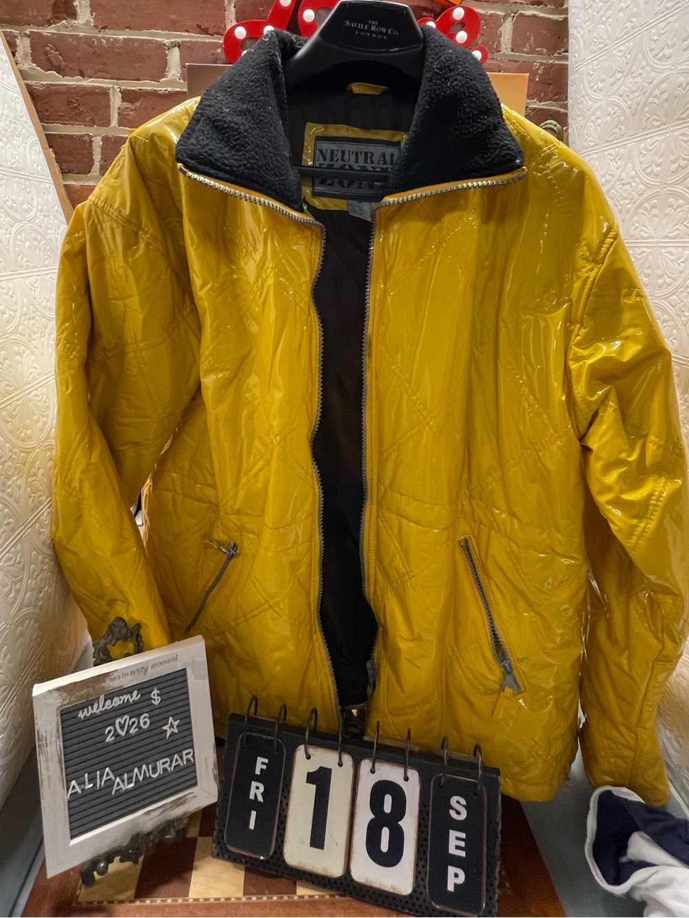 vintage yellow "Neutral Zone" zip-up jacket